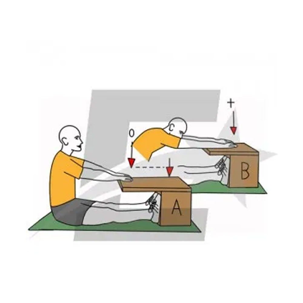 Cajón de madera para pruebas de flexibilidad corporal F&H Fitness®